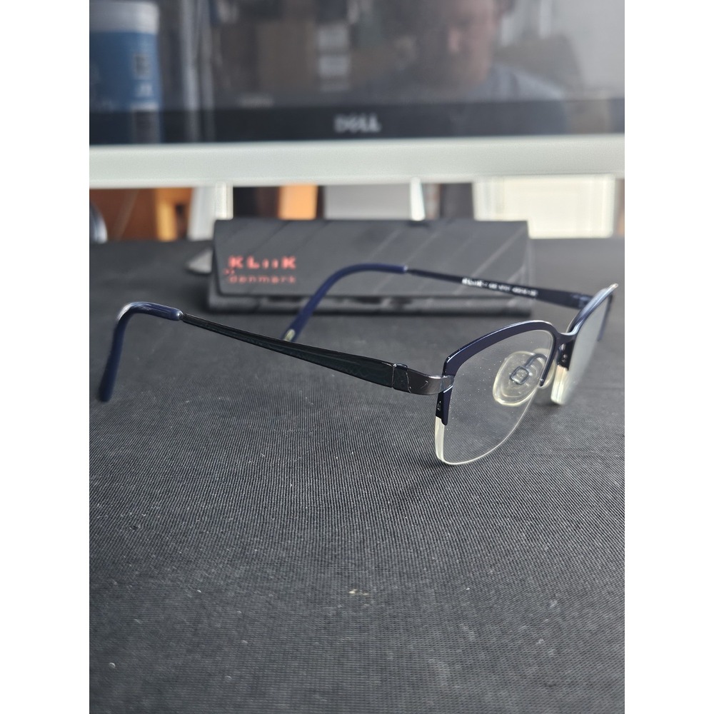 KLiik Denmark 645 M101 Blue Metal Eyeglass Frames 49-18-135 With Case
